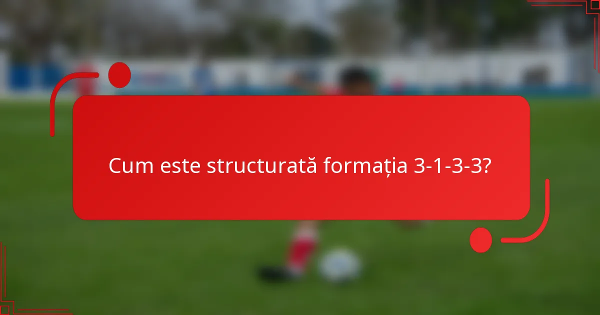 Cum este structurată formația 3-1-3-3?