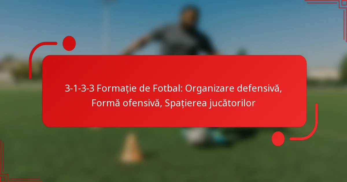 3-1-3-3 Formație de Fotbal: Organizare defensivă, Formă ofensivă, Spațierea jucătorilor