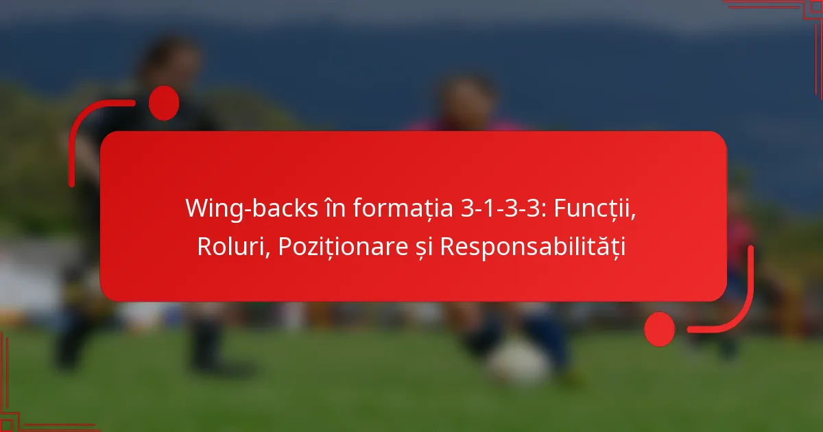 Wing-backs în formația 3-1-3-3: Funcții, Roluri, Poziționare și Responsabilități